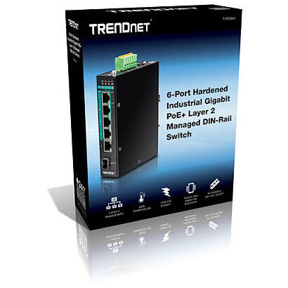 trendnet-switch-gigabit-administrado-de-capa-2-poe-industrial-reforzado-de-6-puertos-trendnet-ti-pg541i-gestionado-l2-gigabit-et