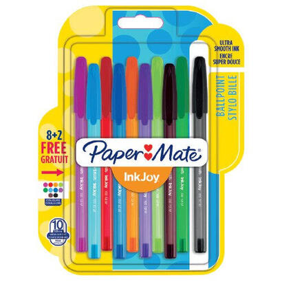 papermate-inkjoy-100-negro-azul-verde-rojo-boligrafo-8-piezas