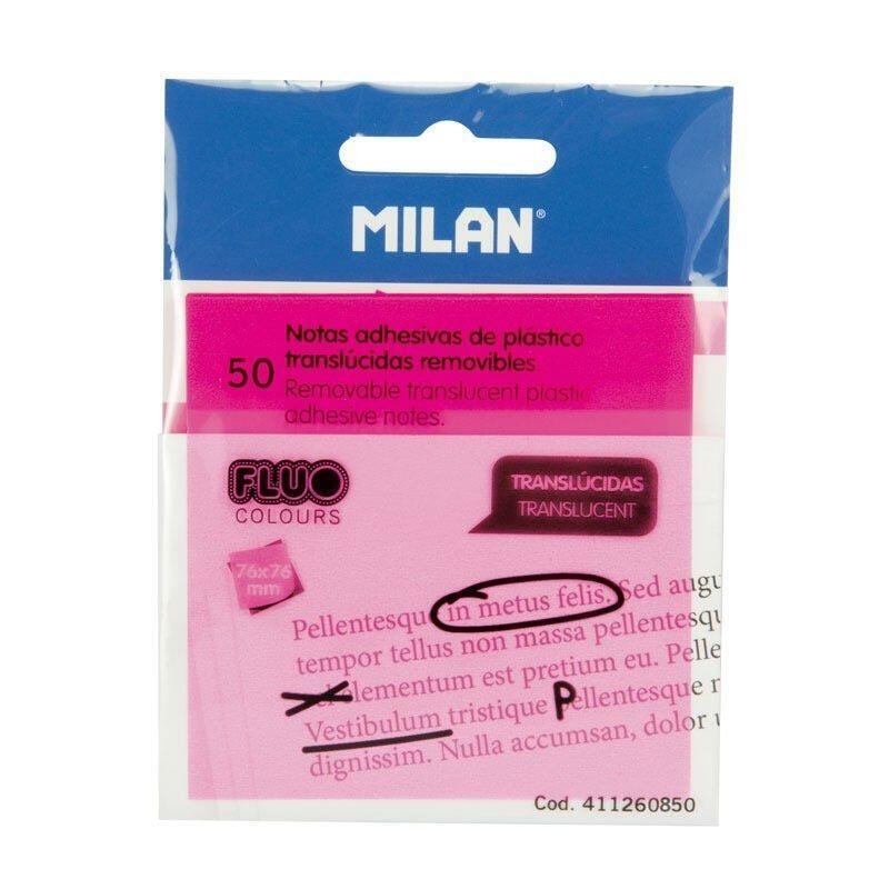 milan-notas-adhesivas-50-hojas-76x76mm-translucidas-rosa-fluorescente