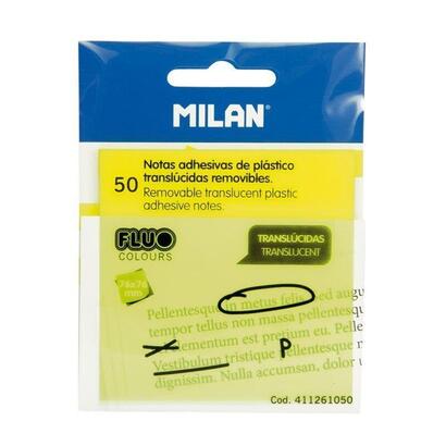 50-notas-adhesivas-removibles-milan-411261050-translucidas-amarillo-fluo-7676mm