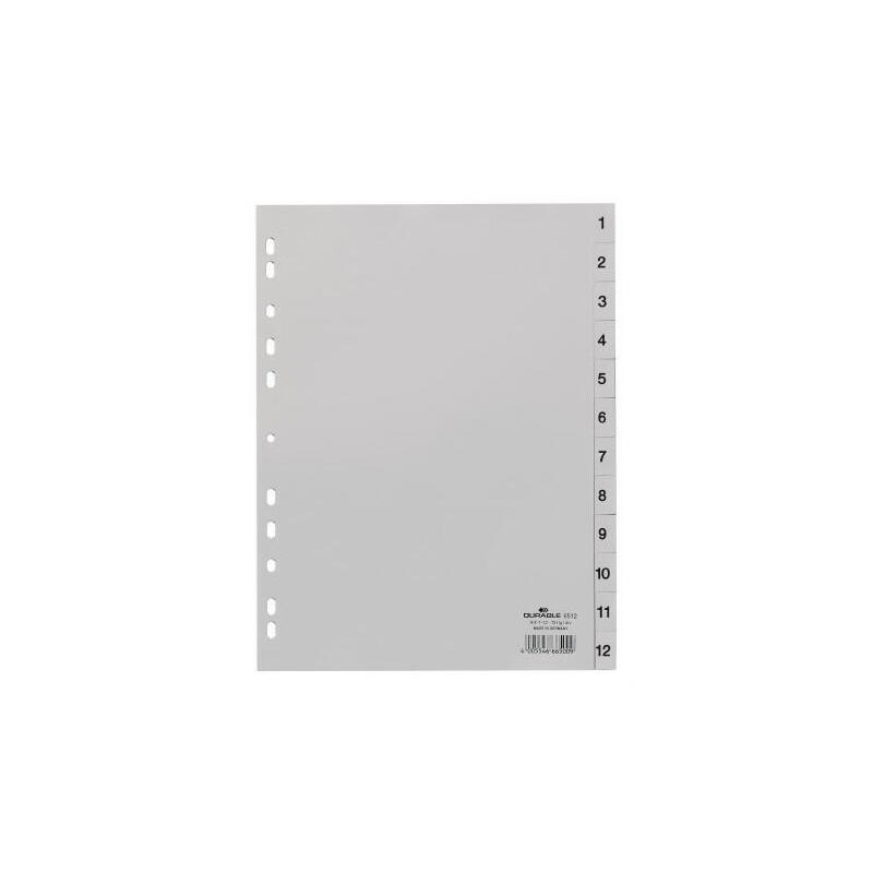 durable-651210-lengueta-de-indice-separador-numerico-con-pestana-polipropileno-pp-gris