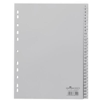 durable-652310-lengueta-de-indice-separador-numerico-con-pestana-polipropileno-pp-gris