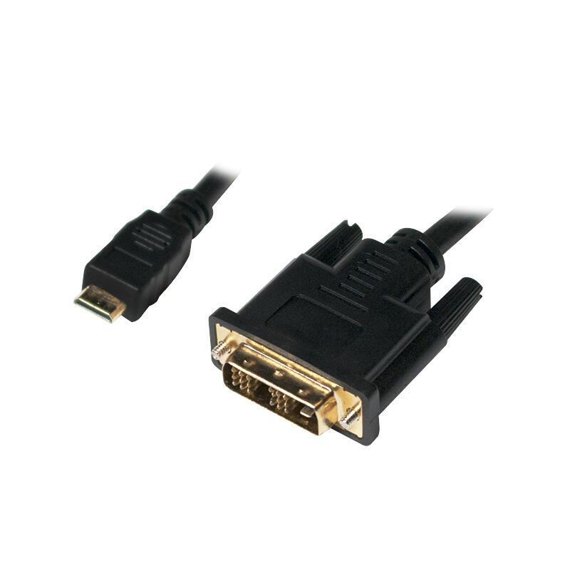 logilink-mini-hdmi-dvi-d-mm-1m-negro