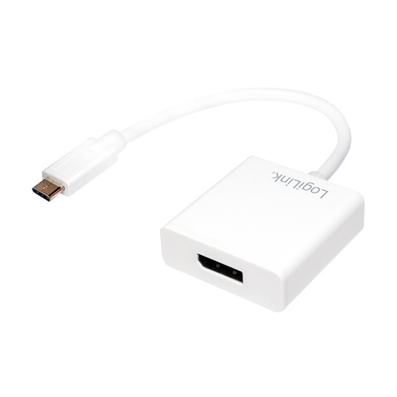 logilink-cv0109-adaptador-de-cable-usb-c-displayport-blanco