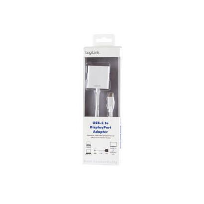 logilink-cv0109-adaptador-de-cable-usb-c-displayport-blanco