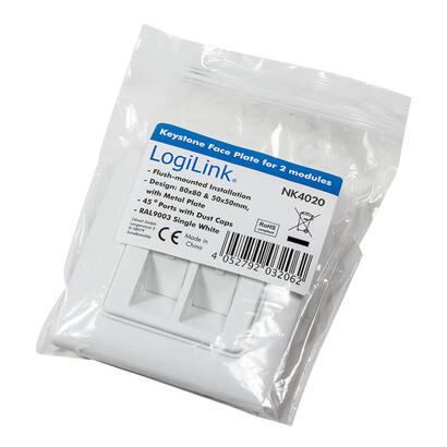 logilink-nk4020-toma-2-x-rj-45-keystone-blanco-blanco
