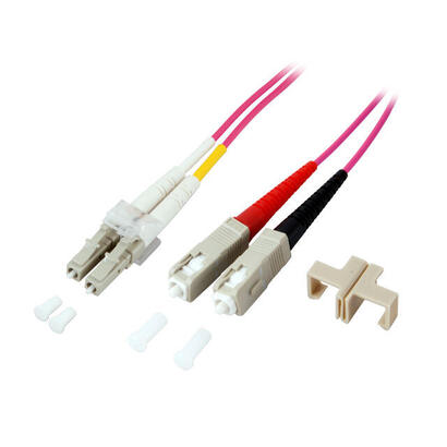 efb-elektronik-lc-sc-50125-cable-de-fibra-optica-3-m-om4-rosa