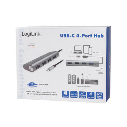 logilink-ua0309-hub-de-interfaz-usb-32-gen-1-31-gen-1-type-c-5000-mbits-gris