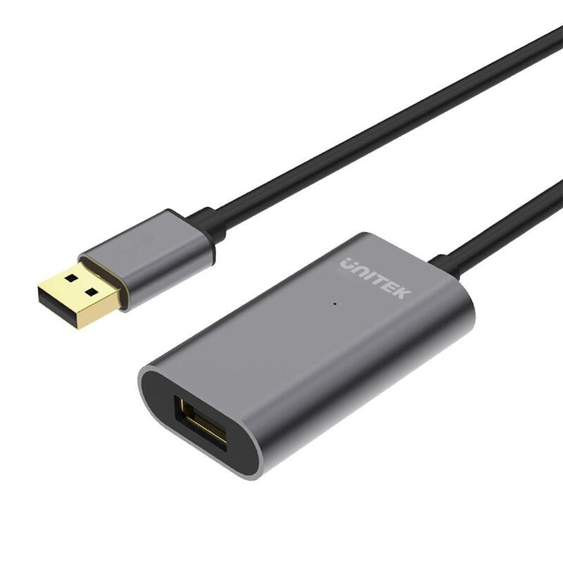 unitek-y-272-cable-usb-10-m-20-usb-a-gris