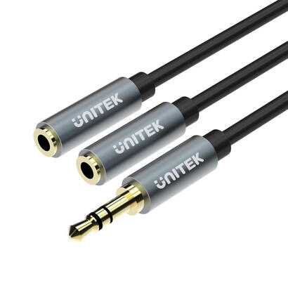 unitek-y-c956abk-cable-de-audio-02-m-35mm-2-x-35mm-negro-gris