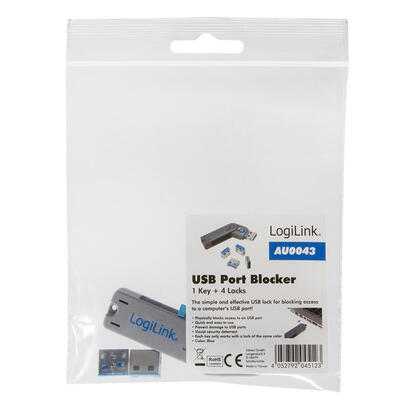 logilink-usb-port-de-blocker-candado-para-puertos-usb-gris-1x-llave-4x-cerraduras