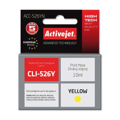 tinta-activejet-acc-526yn-reemplazo-canon-cli-526y-supreme-10-ml-amarillo