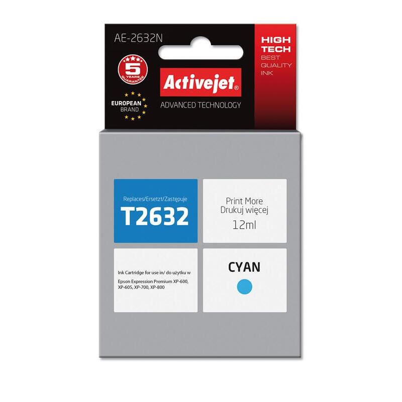 tinta-activejet-ae-2632n-reemplazo-para-epson-26-t2632-supreme-12-ml-cyan