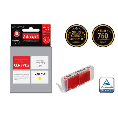 tinta-activejet-acc-571ynx-reemplazo-canon-cli-571y-xl-supreme-12-ml-amarillo