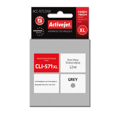 tinta-activejet-acc-571gnx-reemplazo-canon-cli-571g-xl-supreme-12-ml-gris