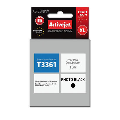 tinta-activejet-ae-33pbnx-reemplazo-para-epson-33xl-t3361-supreme-12-ml-negra