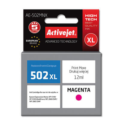 tinta-activejet-ae-502mnx-reemplazo-para-epson-502xl-w34010-supreme-12-ml-magenta