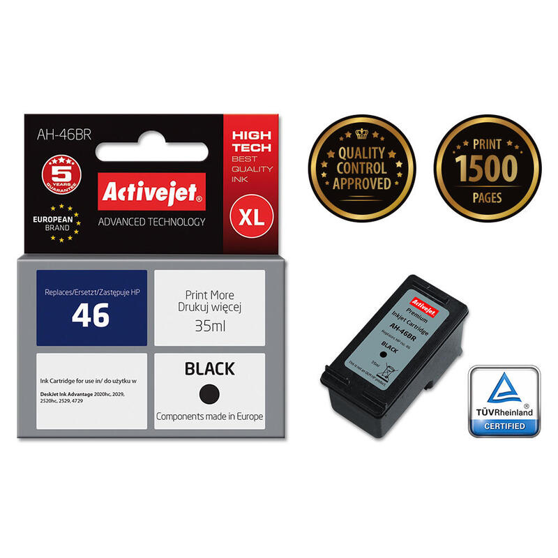 tinta-activejet-ah-46br-reemplazo-para-hp-46-cz637ae-premium-35-ml-negra tinta-activejet-ah-46br-reemplazo-para-hp-46-cz637ae-premium-35-ml-negra