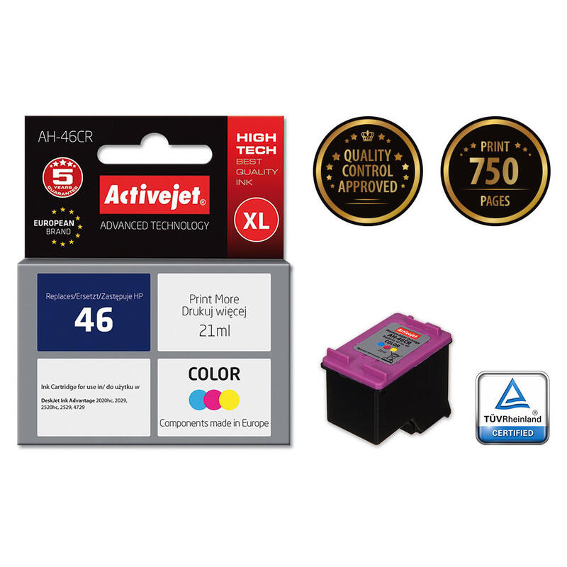 tinta-activejet-ah-46cr-reemplazo-para-hp-46-cz638ae-premium-21-ml-color tinta-activejet-ah-46cr-reemplazo-para-hp-46-cz638ae-premium-21-ml-color