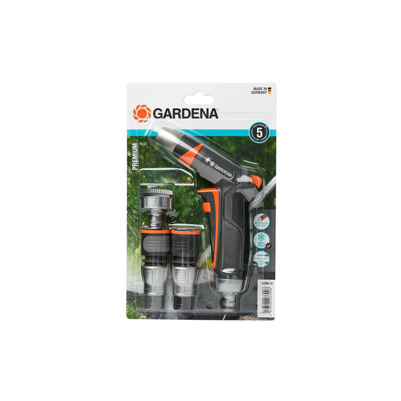 gardena-18298-20-set-basico-premium-conector-para-rociadorpistola-de-plastico-gris-naranja-5-piezas