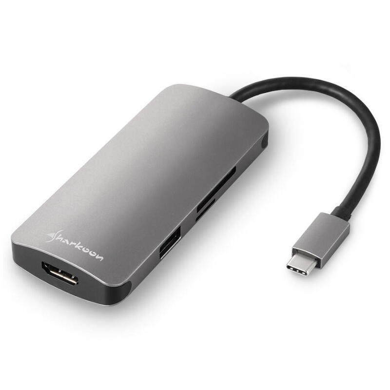 hub-usb-sharkoon-3x30-type-c-hdmi-aluminio-gris-oscuro