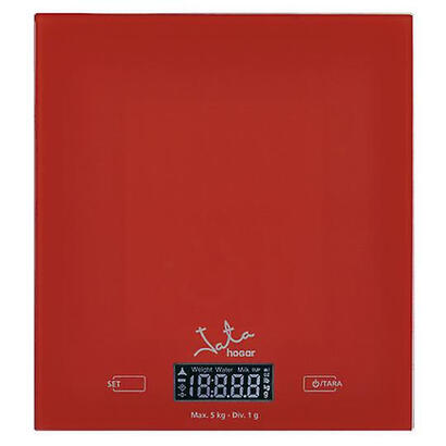 bascula-de-cocina-jata-729-roja-hasta-5kg-precision-1g1ml-informa-pesovolumen-funcion-tara-visor-lcd-superficie-cristal-segurida