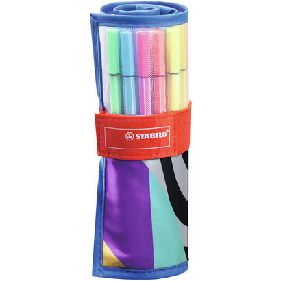 stabilo-pen-68-rollerset-individual-rotulador-estuche-nylon-cierre-velcro-25-colores-5-neon