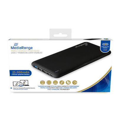 mediarange-mr754-bateria-externa-negro-polimero-de-litio-25000-mah