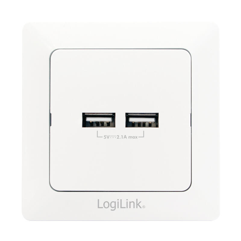 logilink-pa0163-toma-de-pared-con-2x-puerto-usb-blanco