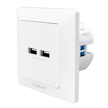 logilink-pa0163-toma-de-pared-con-2x-puerto-usb-blanco