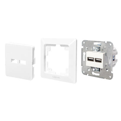 logilink-pa0163-toma-de-pared-con-2x-puerto-usb-blanco