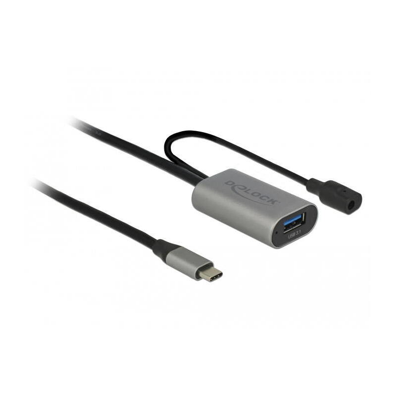 delock-85391-cable-usb-c-a-dc-mh-5m-activo-negrogris