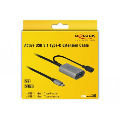 delock-85391-cable-usb-c-a-dc-mh-5m-activo-negrogris