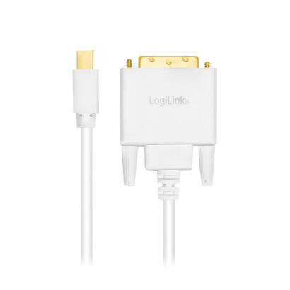 logilink-cv0138-adaptador-de-cable-mini-displayport-dvi-blanco