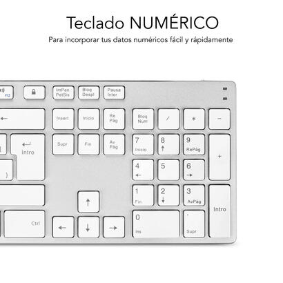 teclado-espanol-subblim-keyboard-advance-extended-silver