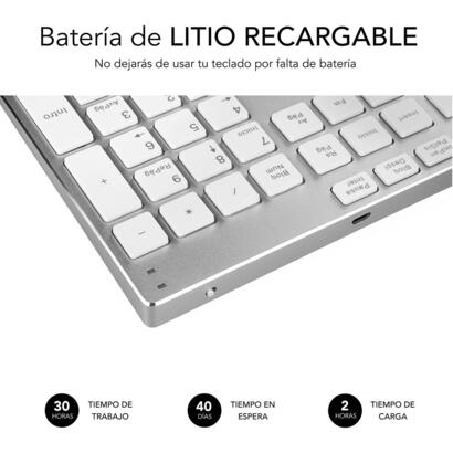 teclado-espanol-subblim-keyboard-advance-extended-silver