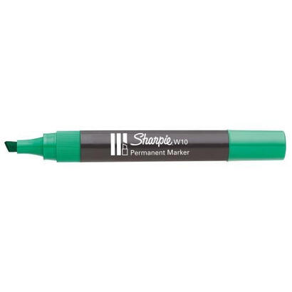 sharpie-marcador-permanente-w10-punta-biselada-verde-12u-