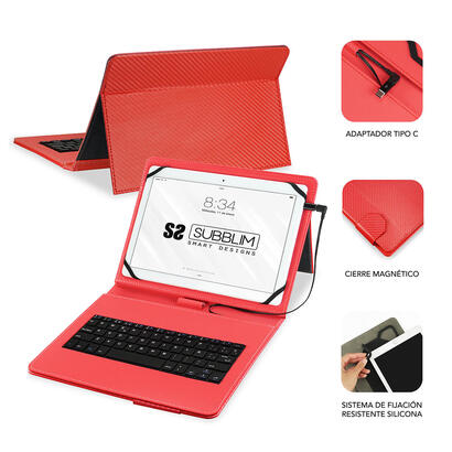 funda-teclado-tablet-keytab-pro-usb-101-rojo-subblim