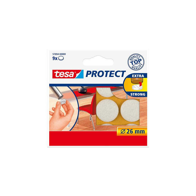 tesa-protect-filzgleiter-rund-26mm-blanco-9m