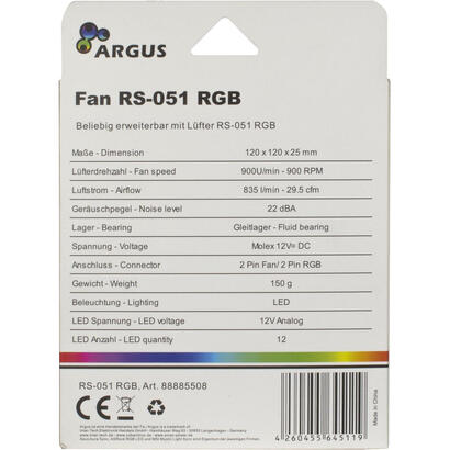 inter-tech-argus-rs-051-rgb-carcasa-del-ordenador-ventilador-12-cm-negro