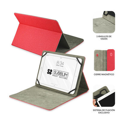 funda-universal-subblim-clever-stand-para-tablet-hasta-101-256cm-red-material-exterior-acabado-cloth-interior-aterciopelado