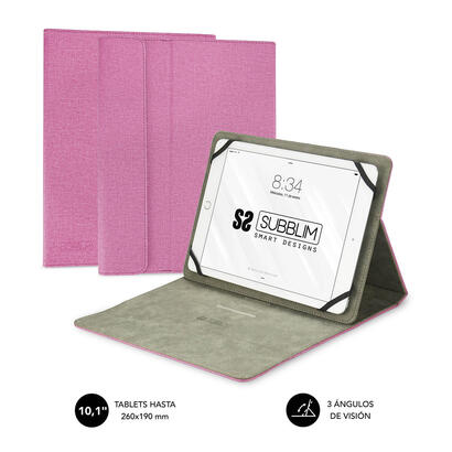 funda-universal-subblim-clever-stand-para-tablet-hasta-101-256cm-pink-material-exterior-acabado-cloth-interior-aterciopelado