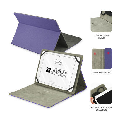 funda-universal-subblim-clever-stand-para-tablet-hasta-101-256cm-purple-material-exterior-acabado-cloth-interior-aterciopelado