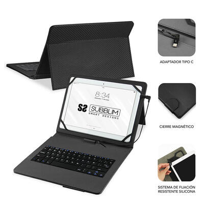 funda-con-teclado-subblim-keytab-pro-usb-black-para-tablet-de-101-2565cm-microusb-con-adaptador-tipo-c-cierre-solapa-magnetica