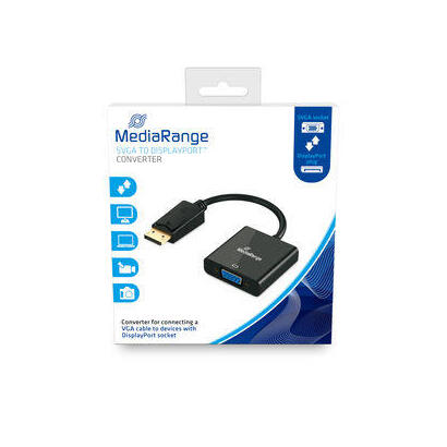 mediarange-mrcs173-adaptador-de-cable-de-video-015-m-vga-d-sub-displayport-negro