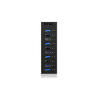 icybox-ib-ac6110-icybox-10-x-port-usb-30-hub-with-usb-charge-port-black