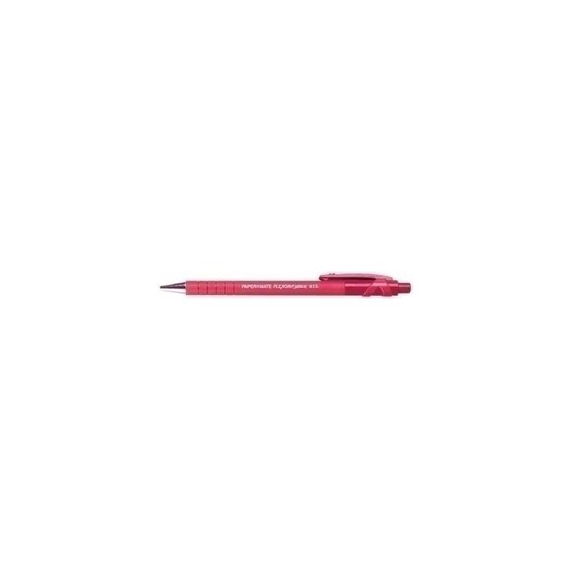 papermate-flexgrip-ultra-rojo-clip-on-retractable-ballpoint-pen-medio-12-pieza-s-