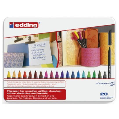 edding-rotulador-punta-de-fibra-1200-colores-surtidos-caja-metal-20ud-