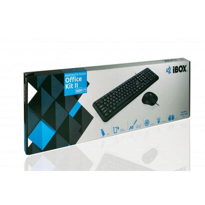 ibox-office-kit-ii-teclado-raton-ingles-usb-qwerty-negro