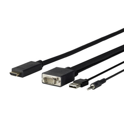 vivolink-provgahdmi3-adaptador-de-cable-de-video-3-m-hdmi-vga-d-sub-35mm-usb-type-a-negro